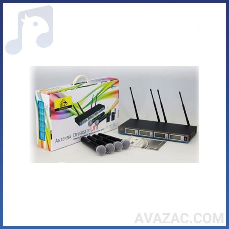 میکروفون بیسیم چهار کانال دستی D&D مدل UH80H-فروشگاه آوازک