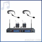 میکروفن بیسیم دو کانال هدمیک یقه ای جی تی آر مدل UEM-992